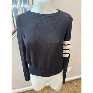 NWT Maplesage Varsity Stripe Sweater Black White Size Small